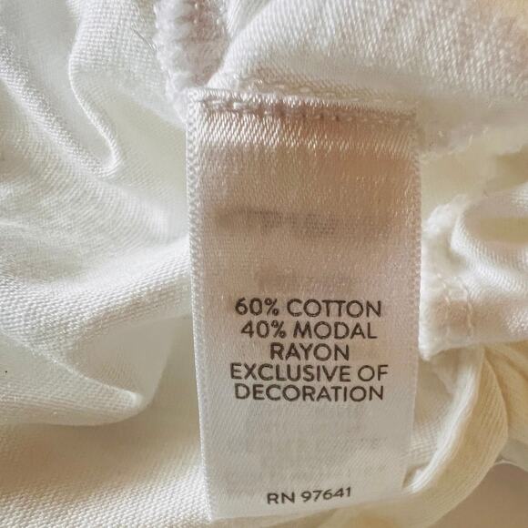 J.Jill Embroidered Floral Peasant Tunic Top White Tassel Tie 3/4 Sleeve Medium - Picture 11 of 13